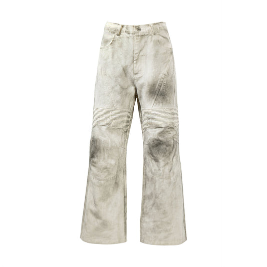Pantalón Cargo Recto Holgado con Pliegues y Costuras Desgastadas - Image 2