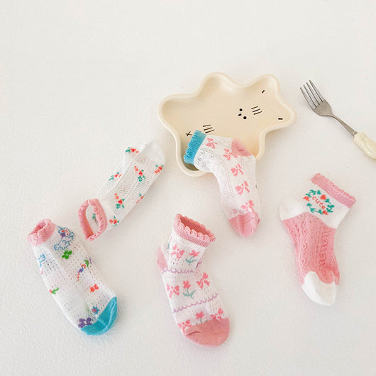 Calcetines de Malla Cuadriculados para Niños - Primavera y Verano - Image 24