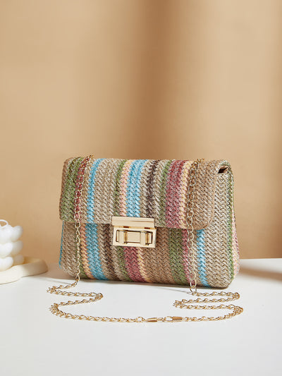 Bolsa de Hombro Tejida con Cierre de Candado para Mujer - Image 18