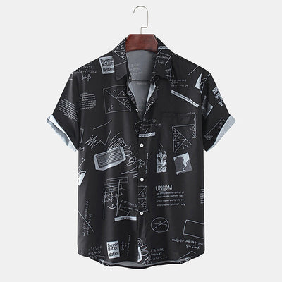 Camiseta Hombre Estampado Abstracto Cartoon con Bolsillo y Eslogan Divertido - Image 3
