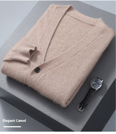 Cardigan Tejido con Cuello V y Botones para Hombre - Image 15