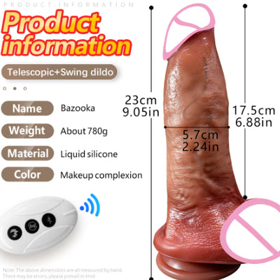 Dildo de Silicona Líquida Ultra Suave con Movimiento de Empuje Realista - Image 12