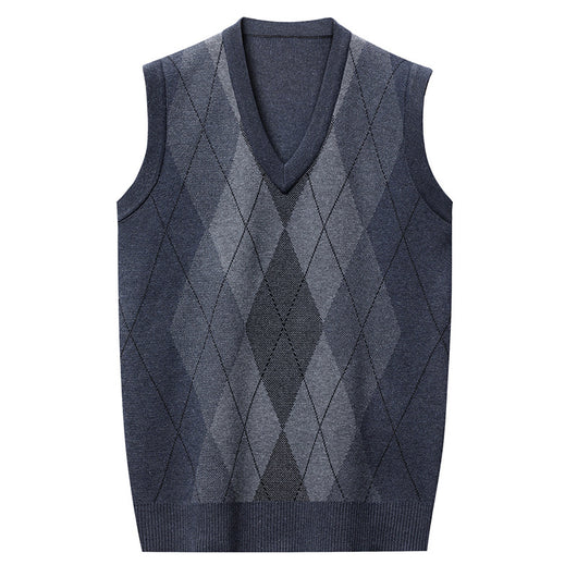 Chaleco Tejido sin Mangas a Cuadros para Hombre - Estilo Casual Moderno - Image 2
