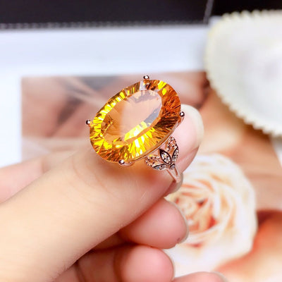 Anillo de Plata S925 con Cristal Fuego Color Limpio para Mujer - Image 11