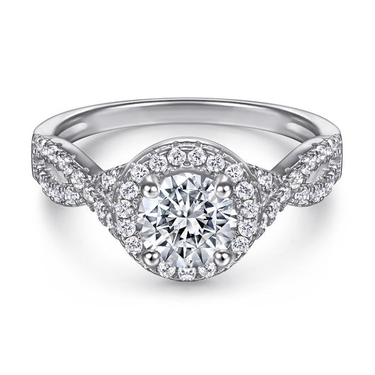 Anillo de Bodas en Plata de Ley para Mujer con Diamante de 1 Quilate - Image 13