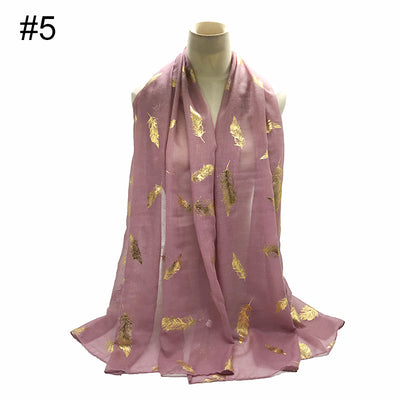 Pañuelo Turbante Versátil con Estampado de Hojas Doradas para Mujer - Image 13