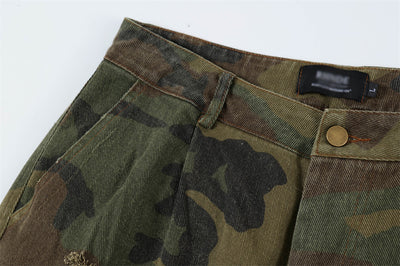 Shorts Punk Holgados con Múltiples Bolsillos y Detalles Rotos - Image 6