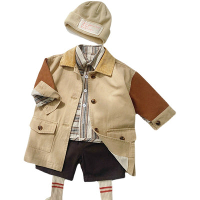 Cortavientos con Contraste de Mangas y Solapa Pequeña - Talla Mediana Largo - Image 5