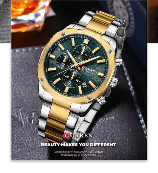 Reloj Empresarial Impermeable para Hombre con Seis Agujas y Calendario - Image 26