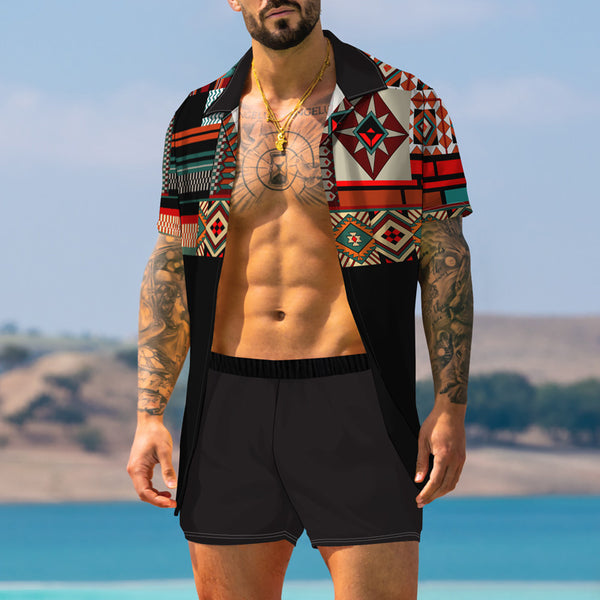 Traje Estampado Retro Moderno para Hombre