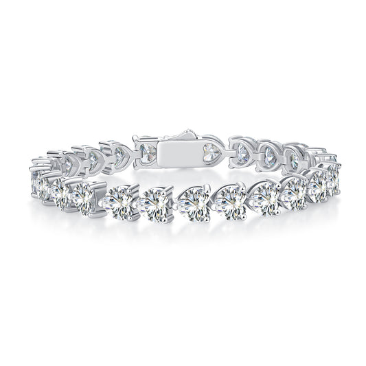 Pulsera de Plata Lujo Diario - Conjunto Elegante con Moissanita Premium y Baño de Platino