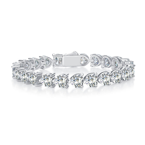 Pulsera de Plata Lujo Diario - Conjunto Elegante con Moissanita Premium y Baño de Platino