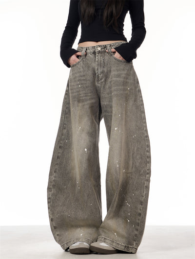Pantalones Vaqueros Retro Splash Ink Machete para Pareja - Image 7