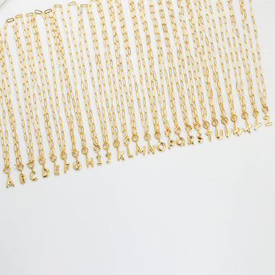 Collar de Letra Chapado en Oro Real Estilo Hip Hop - Image 16
