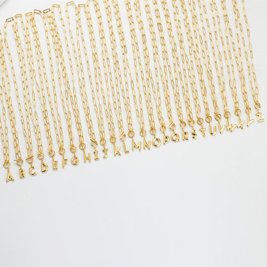 Collar de Letra Chapado en Oro Real Estilo Hip Hop - Image 16