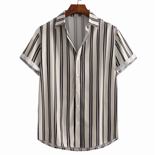 Camisa Suelta Estampada de Manga Corta para Hombre - Image 15