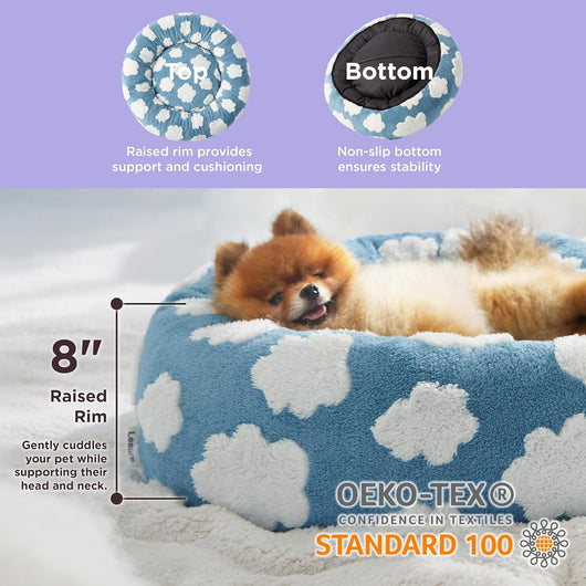 Cama Donut para Gatos y Perros Pequeños - Cama Calmante Moderna con Funda Jacquard Suave - Image 4