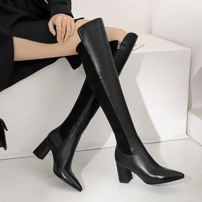 Botas Skinny de Cuero Elástico para Mujer - Image 8