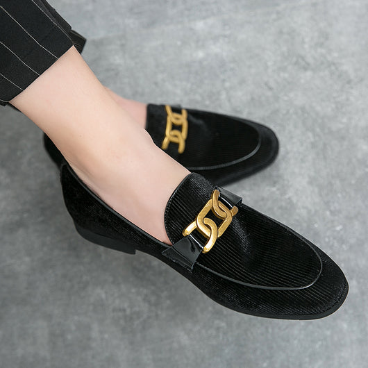 Zapatos de Cuero y Pana para Hombre Talla Grande Punta Afilada - Image 7
