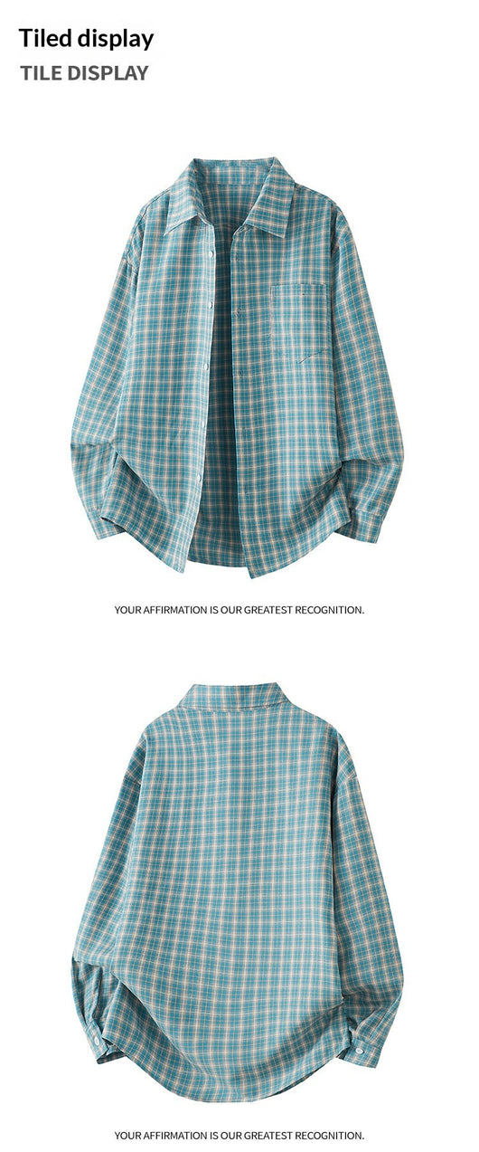 Camisa Casual de Cuadros Manga Larga Talla Grande para Hombre - Image 12
