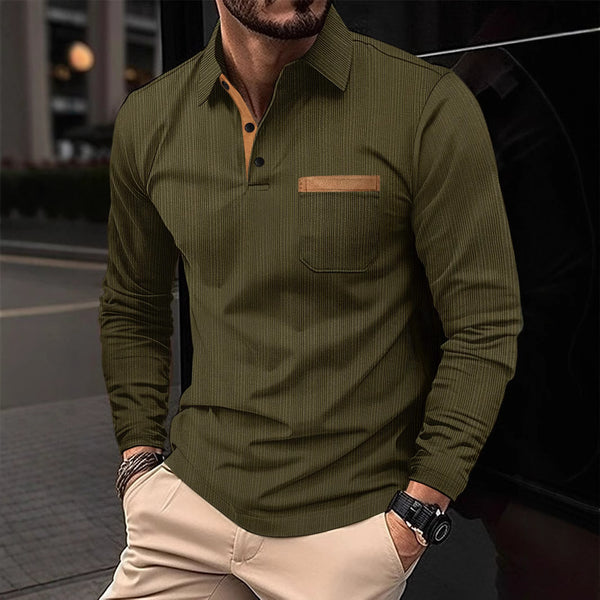 Polo Deportivo Manga Larga con Solapa para Hombre