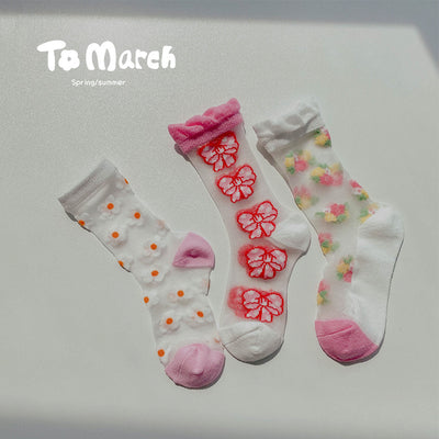 Calcetines Infantiles Verano Cuadros a Cuadros Estilo Coreano - Image 10