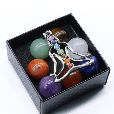 Esfera de Piedra Natural de 7 Chakras 20MM - Caja Presentación - Image 2