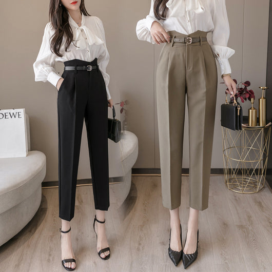 Pantalones Harem Cintura Alta para Mujer - Pantalones Frescos de Verano