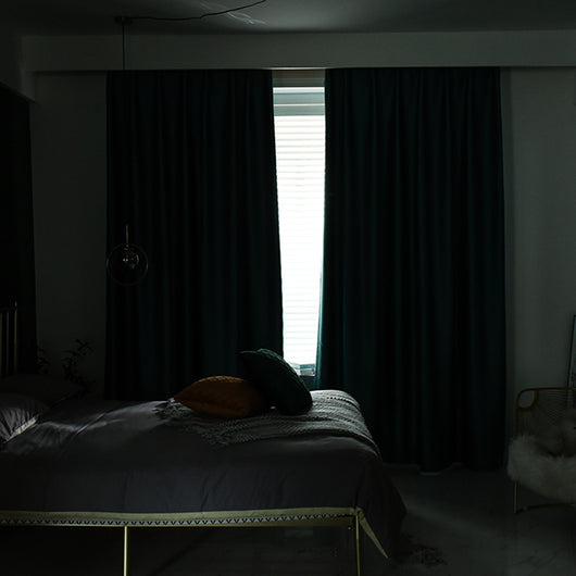 Close-up of a dark gray thickening double-sided linen-look jacquard curtain fabric with a textured weave. - Image 25