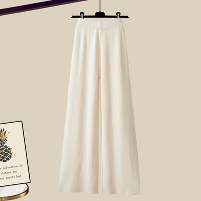 Conjunto de 3 Piezas: Suéter Tejido, Camisa y Pantalón Ancho - Image 2