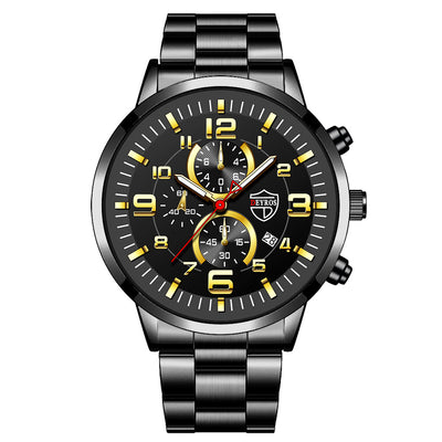 Reloj para Hombre con Esfera Dorada Grande, Calendario Luminoso y Correa de Acero - Image 3