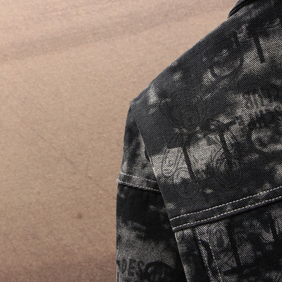 Chaqueta Denim Oversized Estampada para Hombre Talla Grande - Image 4