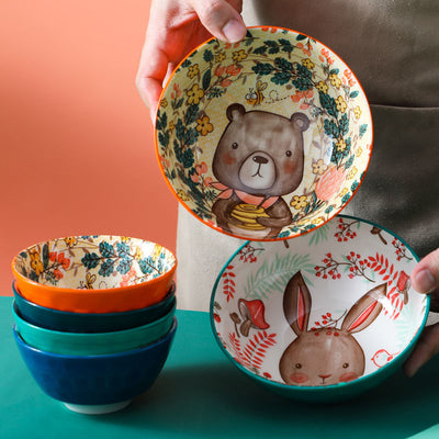 Plato Hondo Infantil con Diseños de Animales
