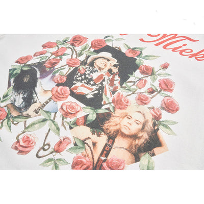 Camiseta Hip Hop Retro Americana con Bordado de Rosa - Image 8