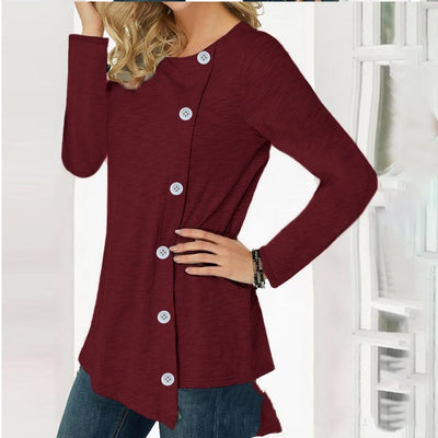 Blusa Otoñal Suelta con Mangas Largas y Botones - Image 8