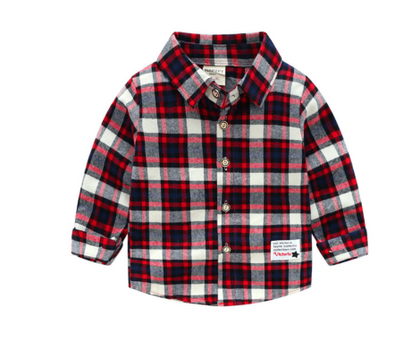 Camisa Escocesa Infantil de Manga Larga - Diseño Clásico y Cómodo - Image 9