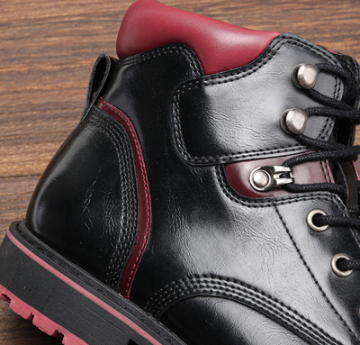 Botas Negras de Moda para Hombre con Detalles en Rojo - Image 15