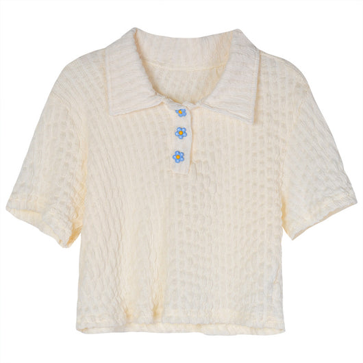 Camiseta Blanca Suelta de Manga Corta - Image 2