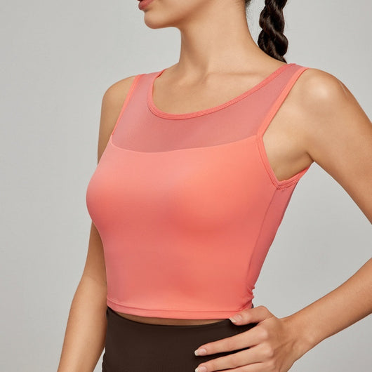 Top Deportivo con Malla Transpirable para Yoga