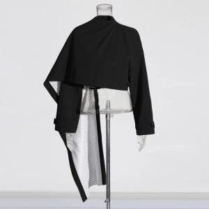 Blazer Ejecutivo con Capa y Cuello Alto para Mujer - Image 7