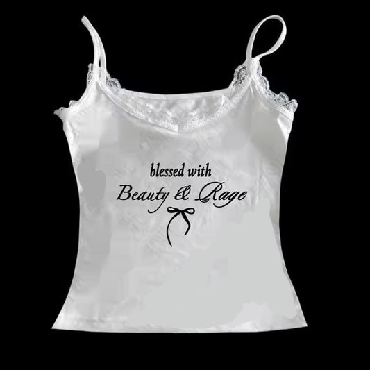Top Halter con Estampado de Moño y Tirantes Finos