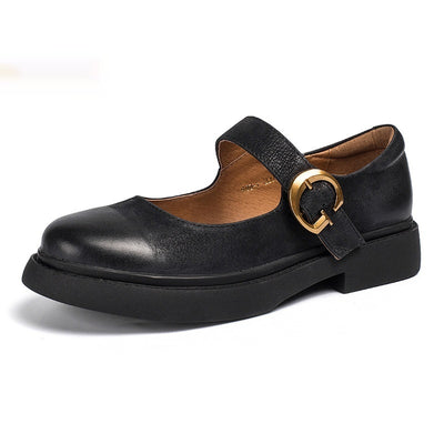 Zapatos Mary Jane de Cuero Vintage para Mujer con Hebilla - Image 6