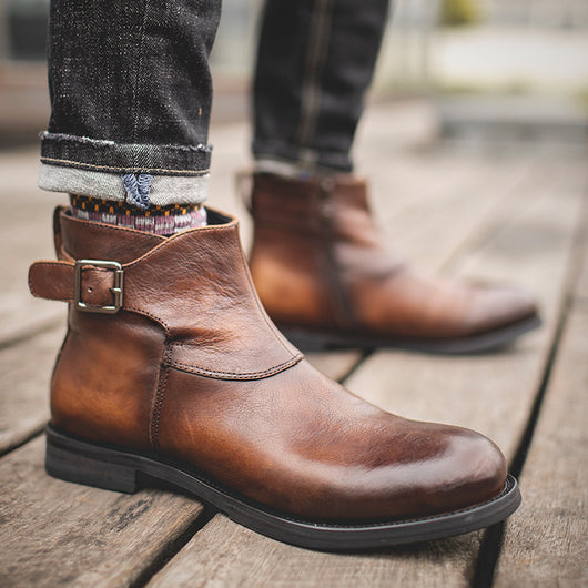 Botas Martin de Cuero Genuino para Hombre - Corte Medio - Image 4