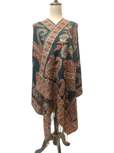 Poncho Bohemio Étnico Jacquard - Estilo Retro Nacional - Image 29
