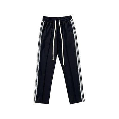 Pantalones Casuales Otoño con Rayas Laterales y Cierre de Cremallera - Image 4