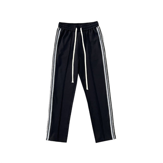 Pantalones Casuales Otoño con Rayas Laterales y Cierre de Cremallera - Image 4