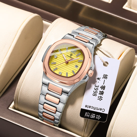 Reloj de Cuarzo Ultradelgado con Esfera Luminosa para Mujer