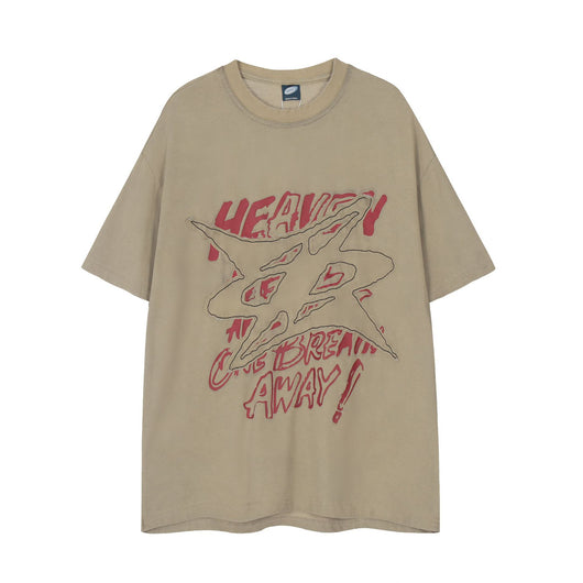 Camiseta Unisex Vintage Desgastada con Bordado - Estilo Retro para Hombre y Mujer - Image 3
