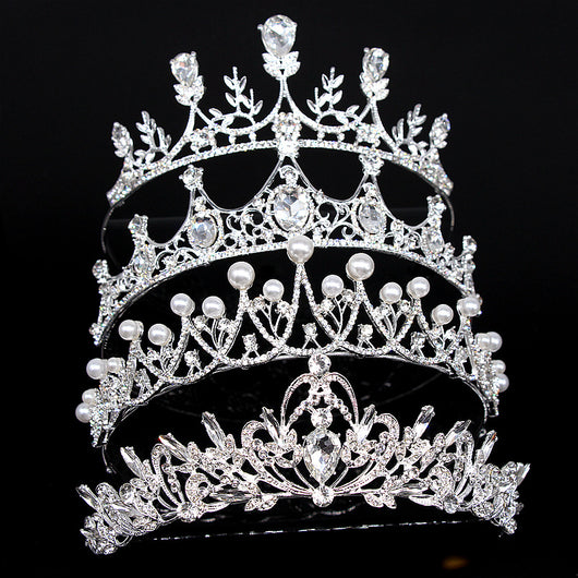 Diadema de Cristales y Perlas Brillantes Premium