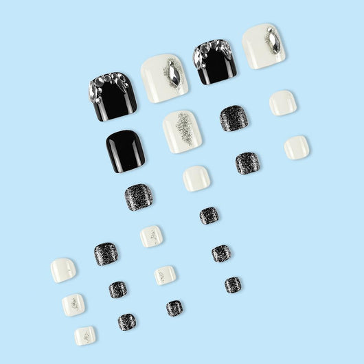 Uñas Postizas Brillantes Desmontables con Cristales Starlight - Image 3